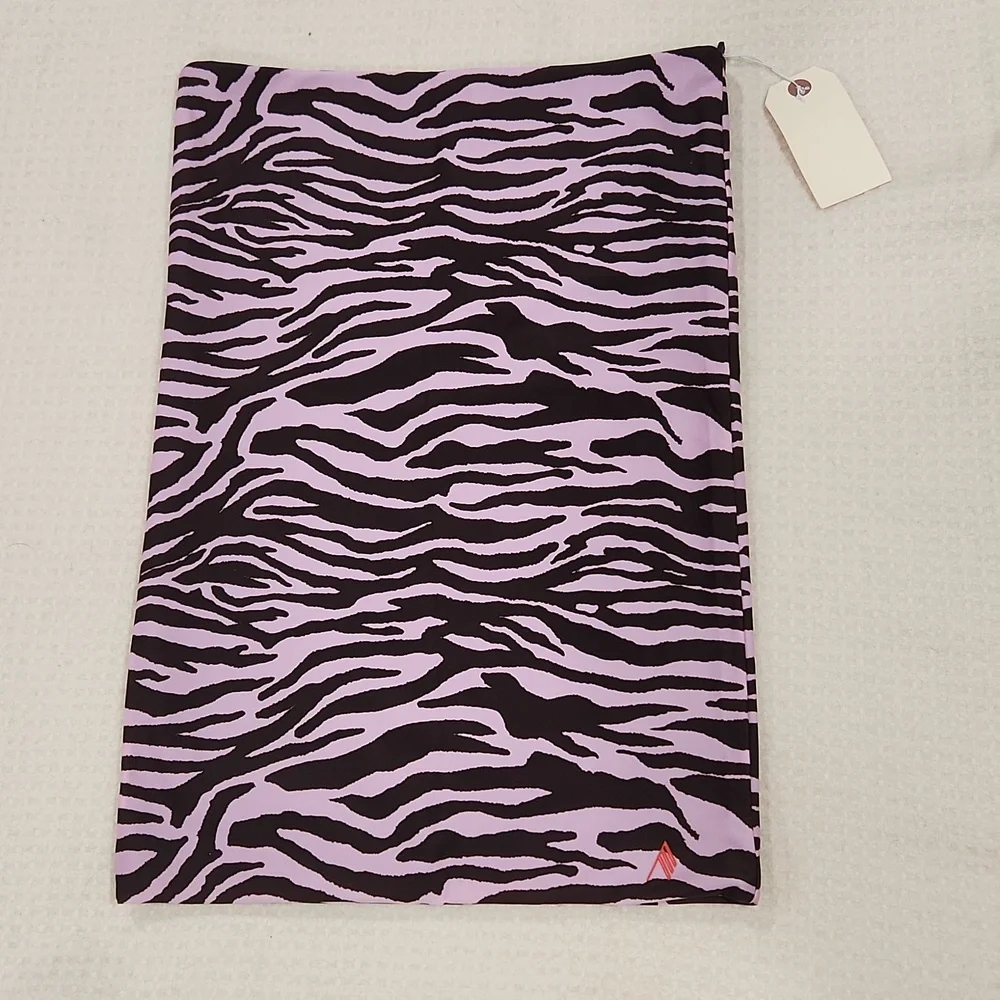 The Attico Brown and Purple Zebra Print Midi Skirt